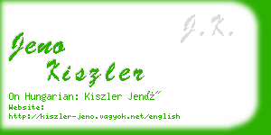 jeno kiszler business card